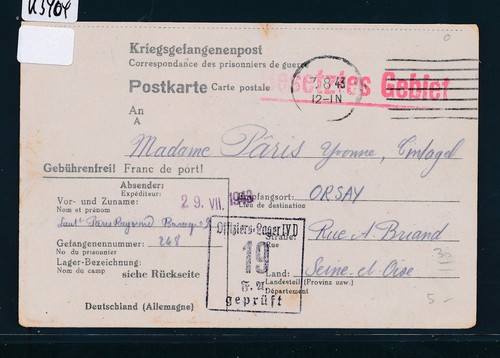 K3404 kriegsgefangenenpost - ,