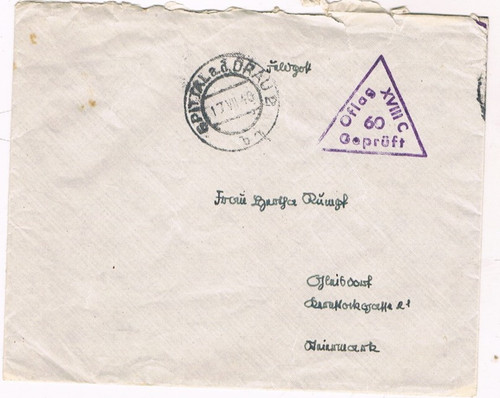 Feldpost spittal d - feldpost,, a.d.rau
