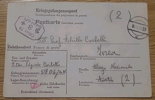 Zensur karte brief - karte, lager